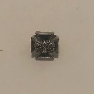 Silver Skull Iron Cross Ring